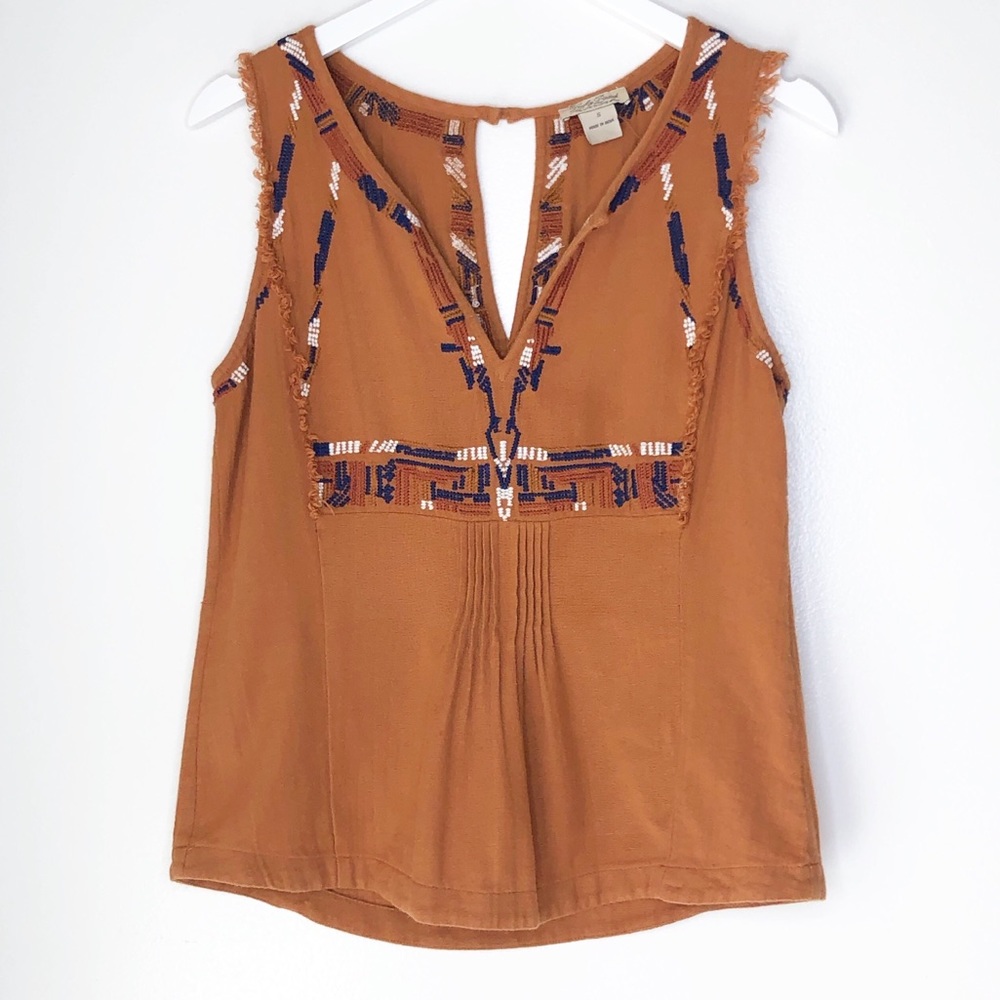 Lucky Brand Orange Southwest Print Tank